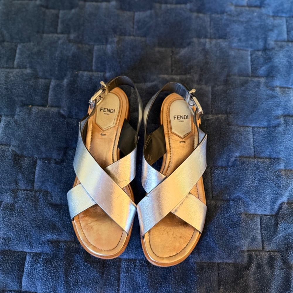 Silver FENDI sandals - Picture 2 of 4